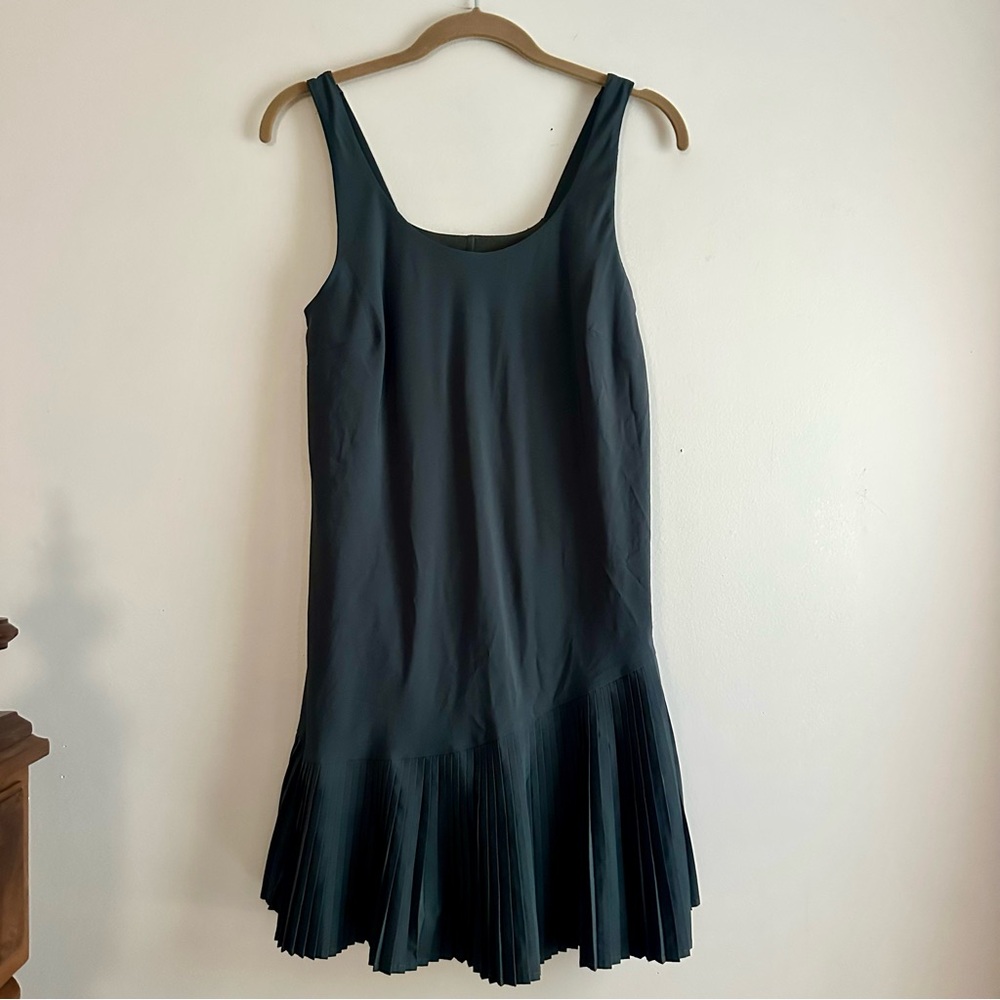 SPANX Dark Teal Sleeveless Pleated-Hem Mini Dress